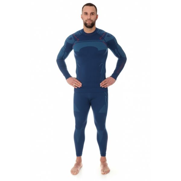 Футболка Brubeck Thermo Nilit Heat черный/голубой мужская в Симферополе