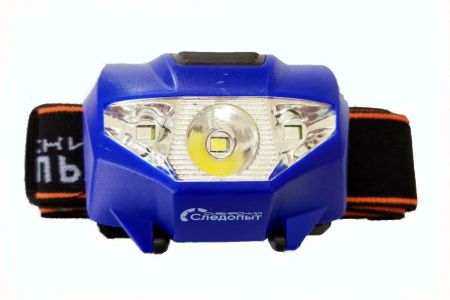 Фонарь Следопыт-Кварк,налоб.1 COB+2 LED,3хААА