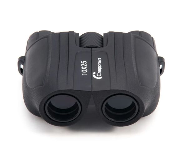 Бинокль Следопыт 10х25,95*106*49 мм,236г, в чехле черный