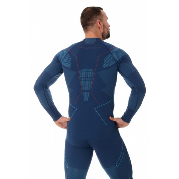 Футболка Brubeck Thermo Nilit Heat черный/голубой мужская в Симферополе