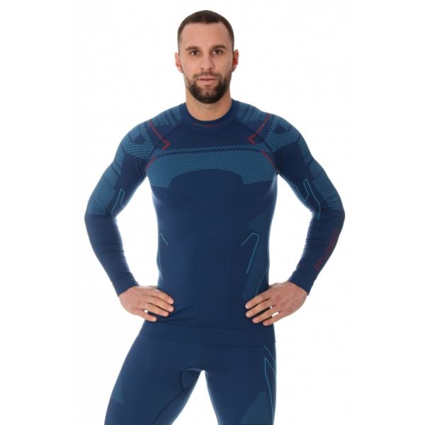 Футболка Brubeck Thermo Nilit Heat черный/голубой мужская в Симферополе