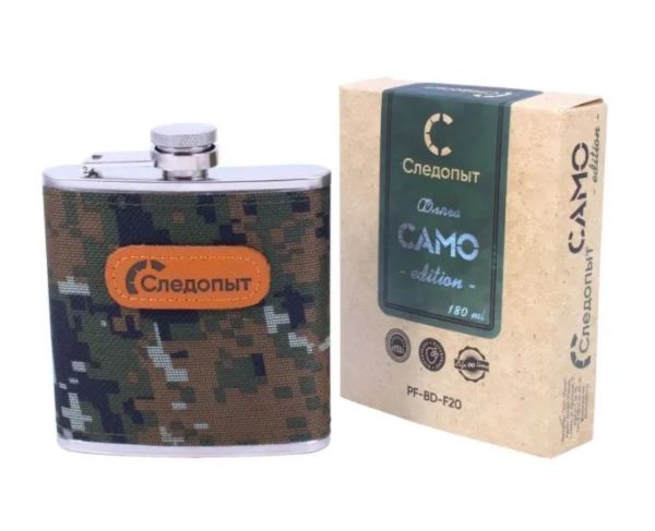 Фляга Следопыт оплетка из oxford camo pixel 180 мл
