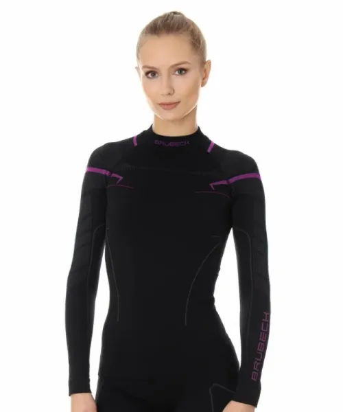 Футболка Brubeck Thermo Nilit Heat черный/розовый женская в Симферополе