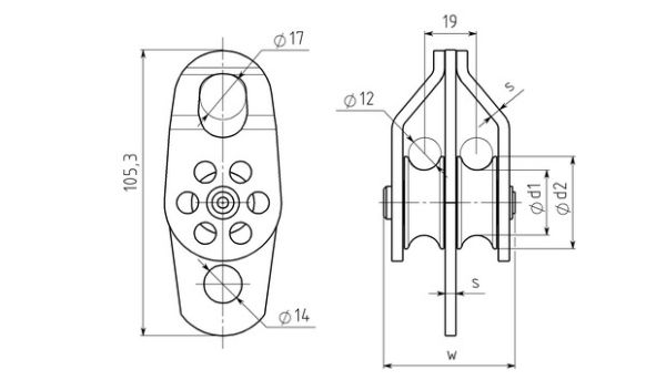 Блок-ролик Вертикаль двойной сталь с подшипником в Симферополе  