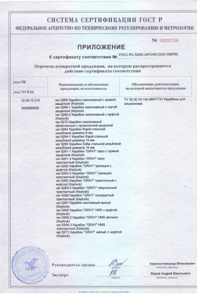  Карабин Вертикаль «GRAY» трапеция с муфтой (Keylock) в Симферополе  